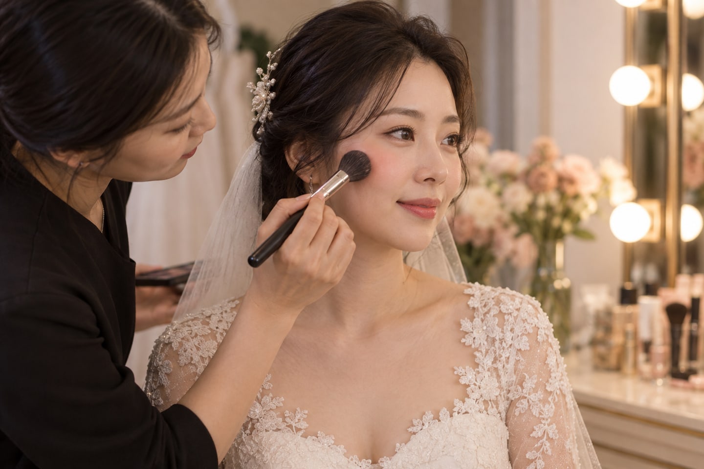 웨딩 메이크업 참고 사진, 원하는 부분을 세 칸으로 나누세요