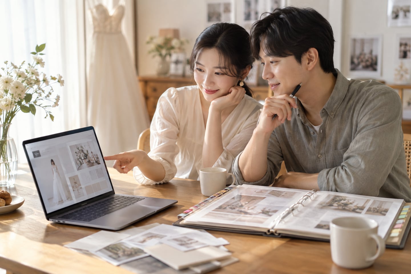 질문은 원하는 이용 상황에 맞춥니다 관련 웨딩 준비 장면