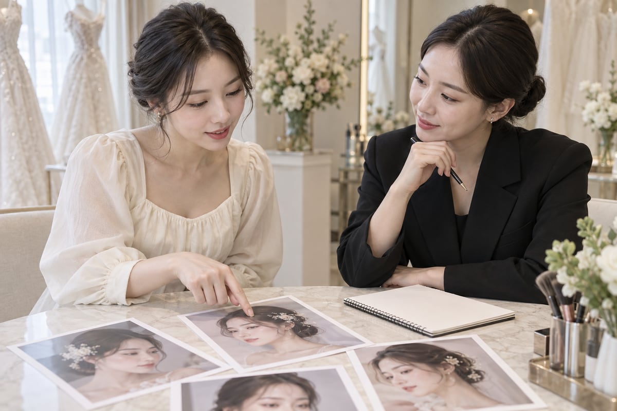 메이크업 참고 사진에는 싫은 부분도 표시하세요