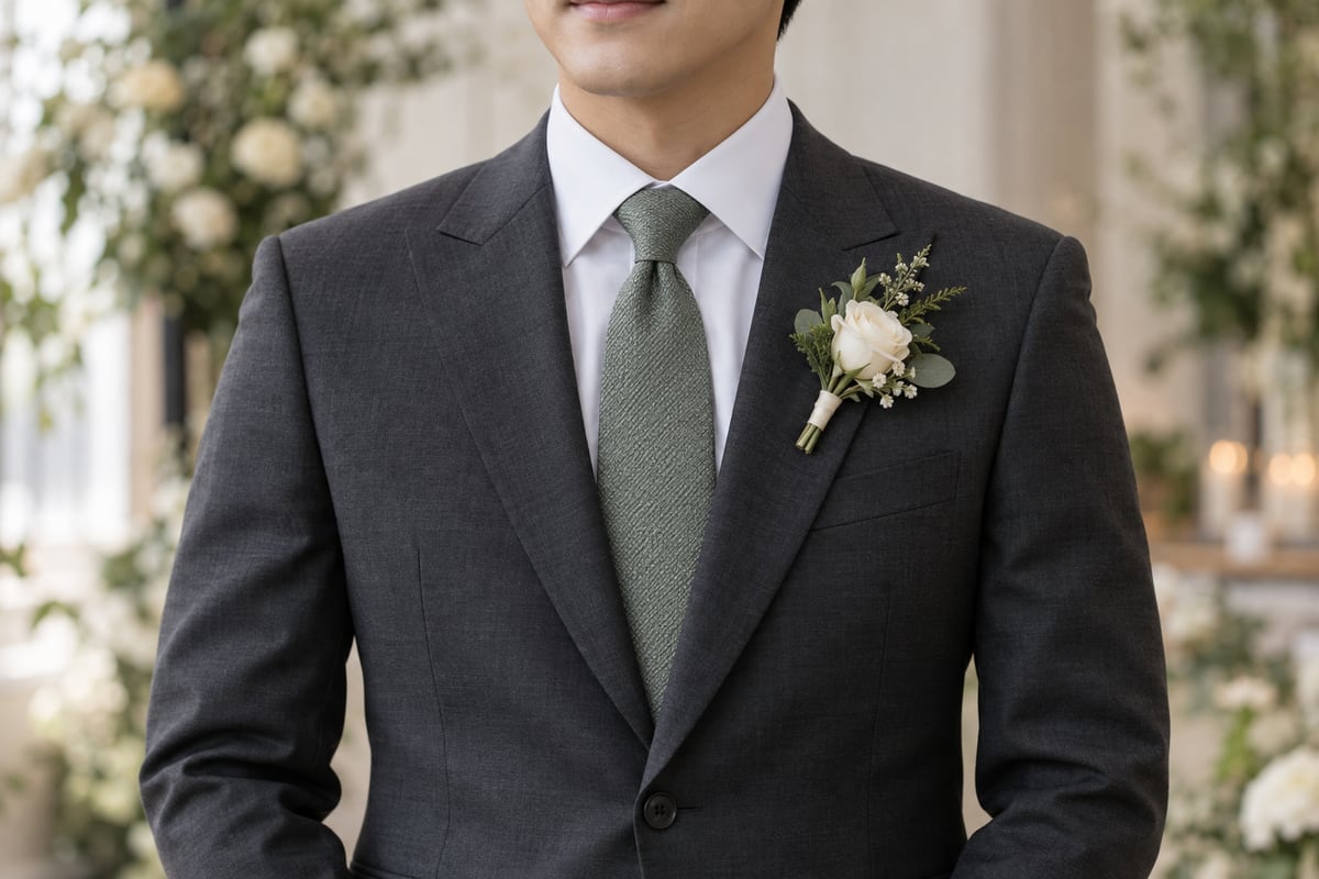 넥타이와 부토니에, 사진의 작은 균형 맞추기