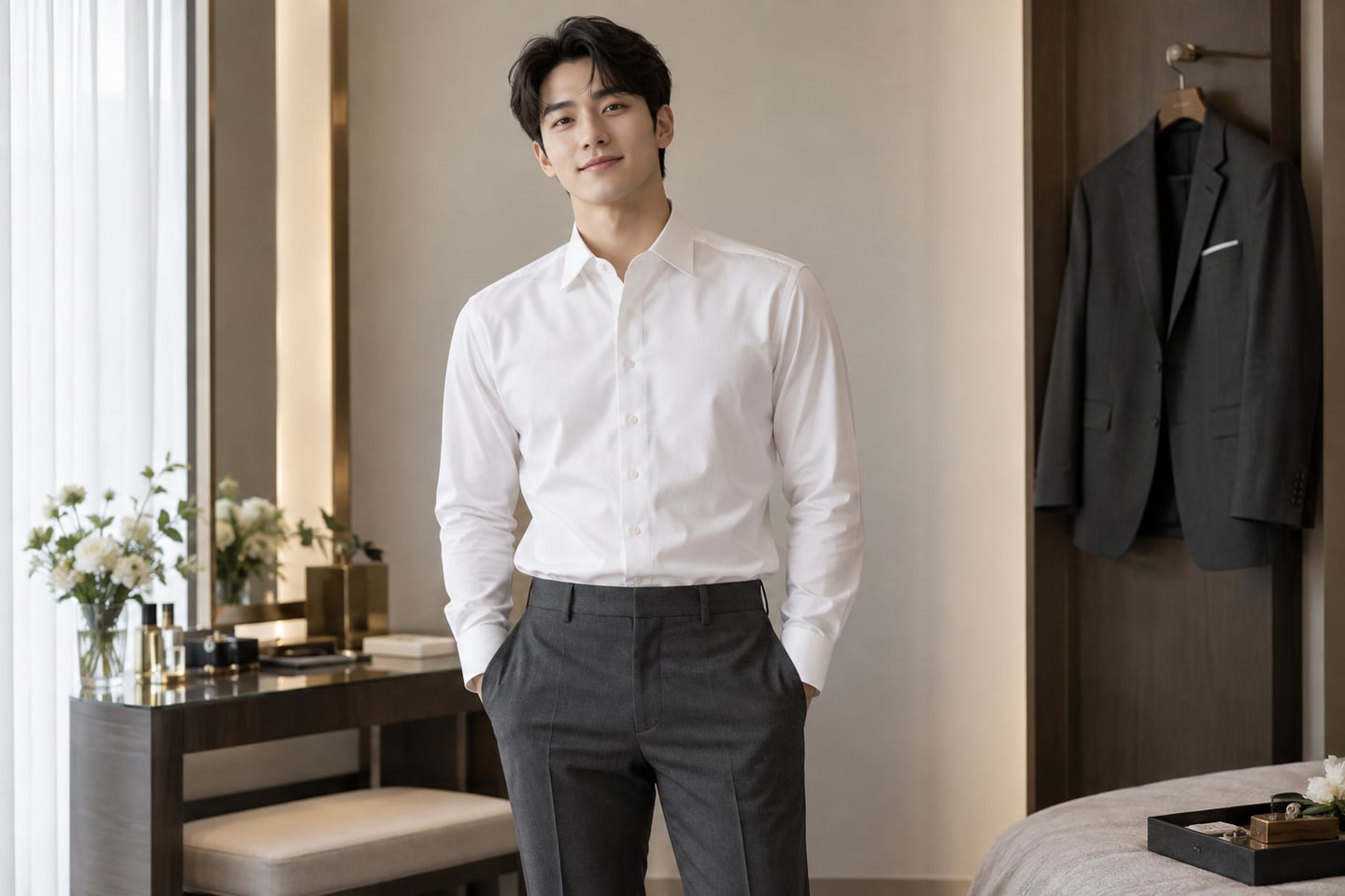 예복 셔츠, 재킷을 벗는 장면까지 생각하기