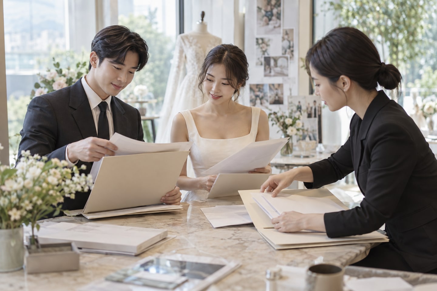 상담 결과를 문서로 정리하는 장면