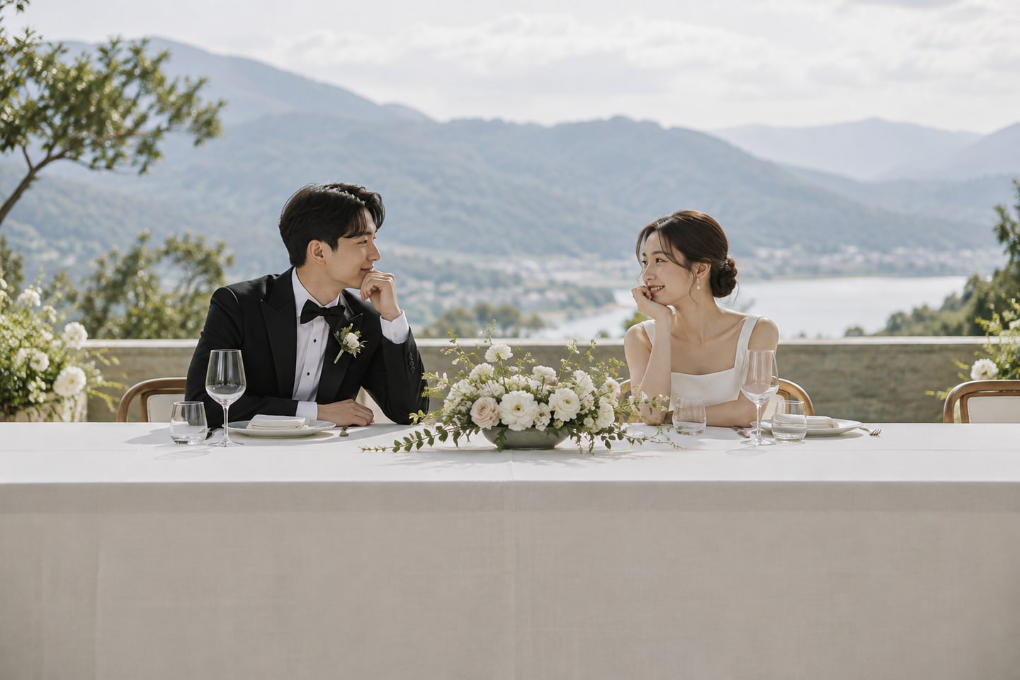 스타일 노트: 꽃을 줄인 테이블의 여백