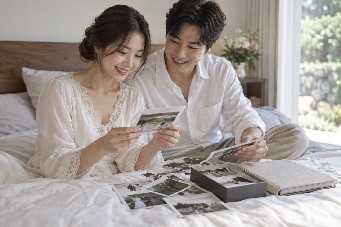 개인적으로 보관할 사진을 고르는 장면