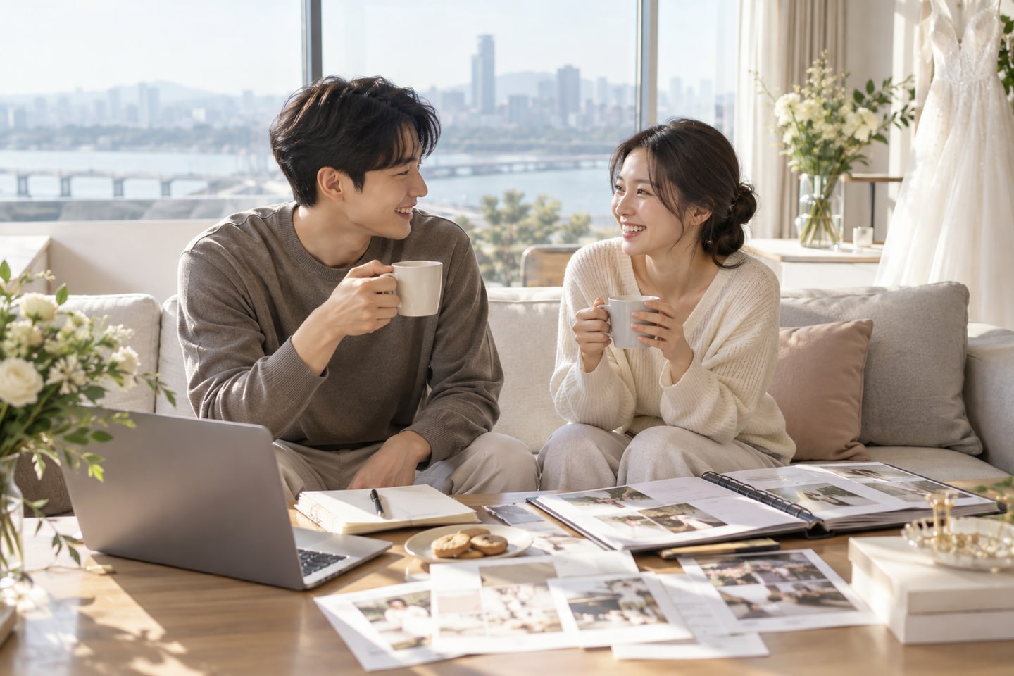 준비를 마친 뒤 함께 쉬는 시간