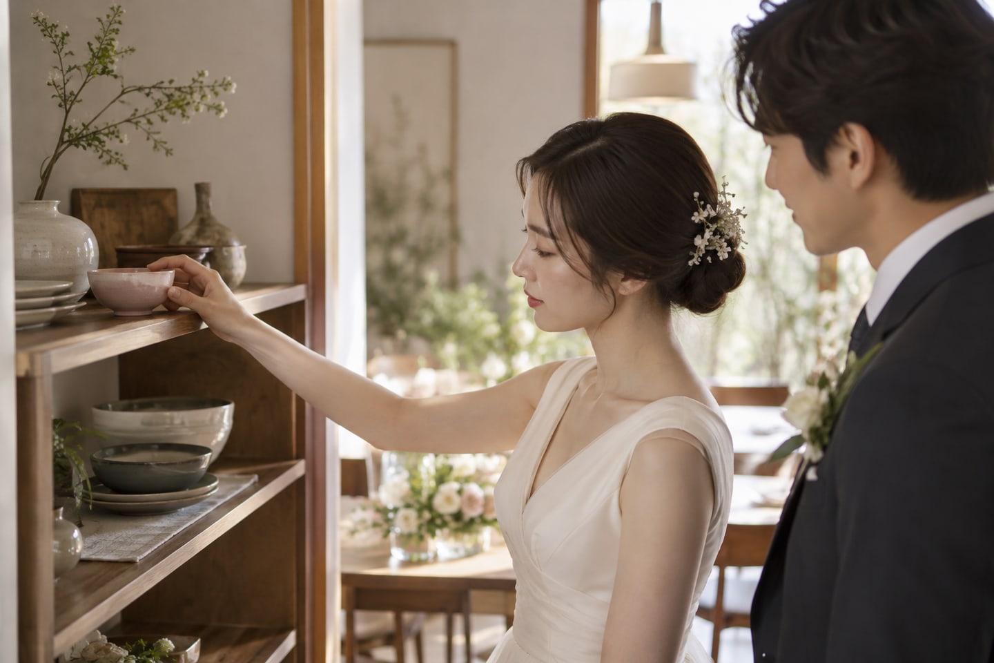 일상에서 사용할 수 있는 작은 색 그릇