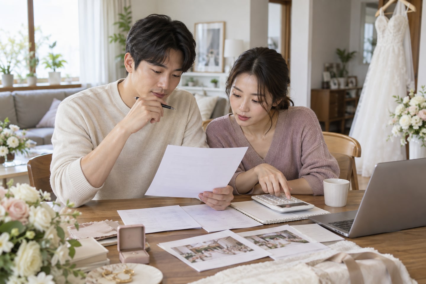 결혼 예산표, 총액 아래에 결제 일정표를 한 장 더