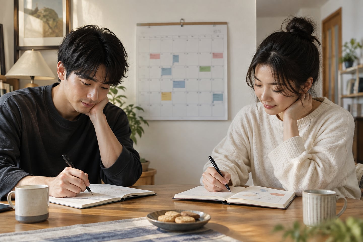 공동 일정과 개인 휴식 시간을 구분해 기록하는 예시